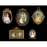 Group of Five Napoleonic Portrait Miniatures