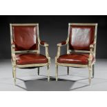 Pair Parcel-Gilt and Crème Peinte Fauteuils