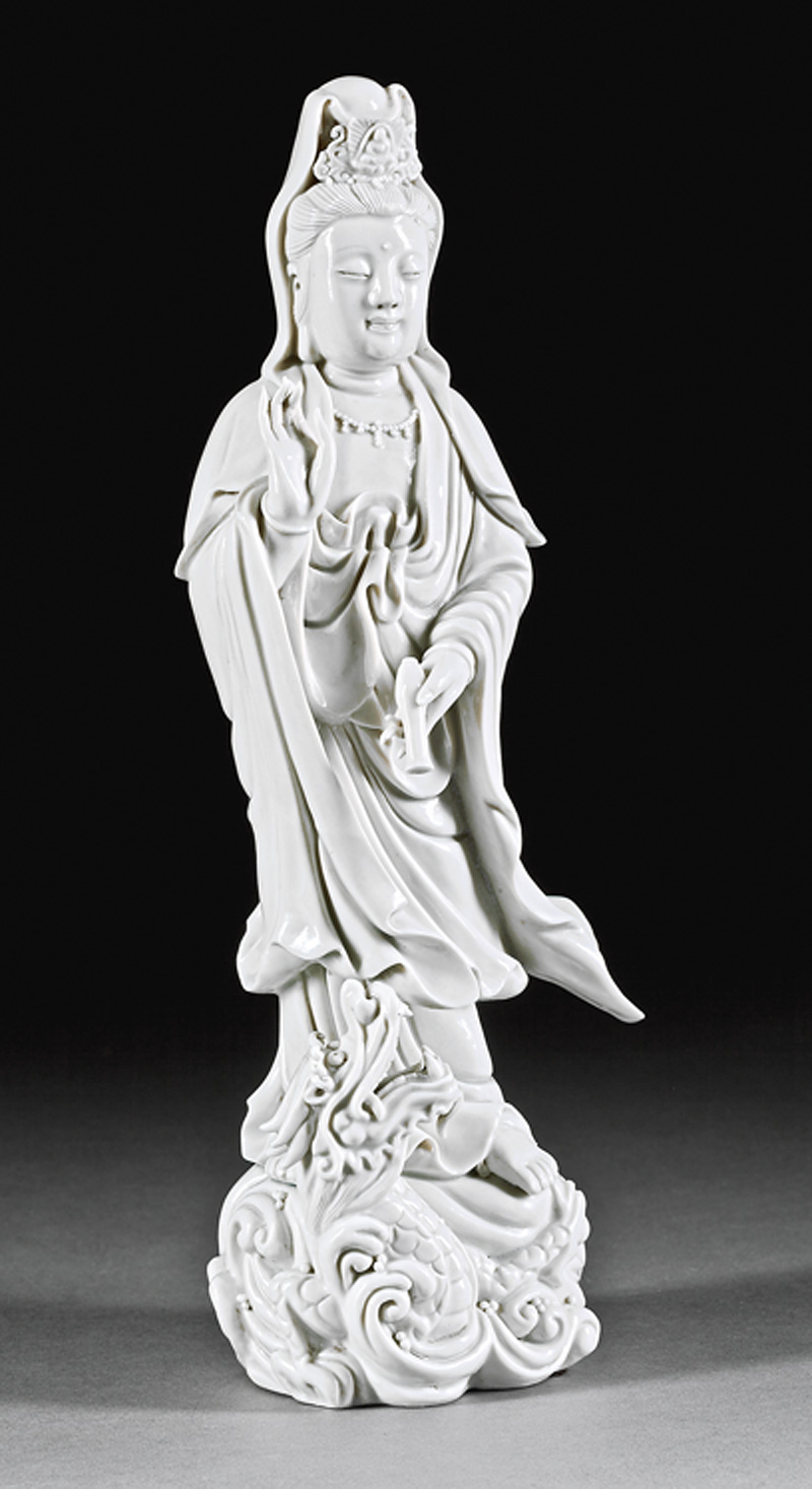 Chinese "Blanc de Chine" Porcelain Figure Guanyin - Image 2 of 4