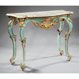 Rococo Painted and Parcel Gilt Console Tables