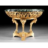 French Empire Gilt Bronze and Marble Tazza