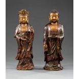 Chinese Cloisonne, Patinated Bronze Figures