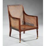 Regency Caned Mahogany Bergere