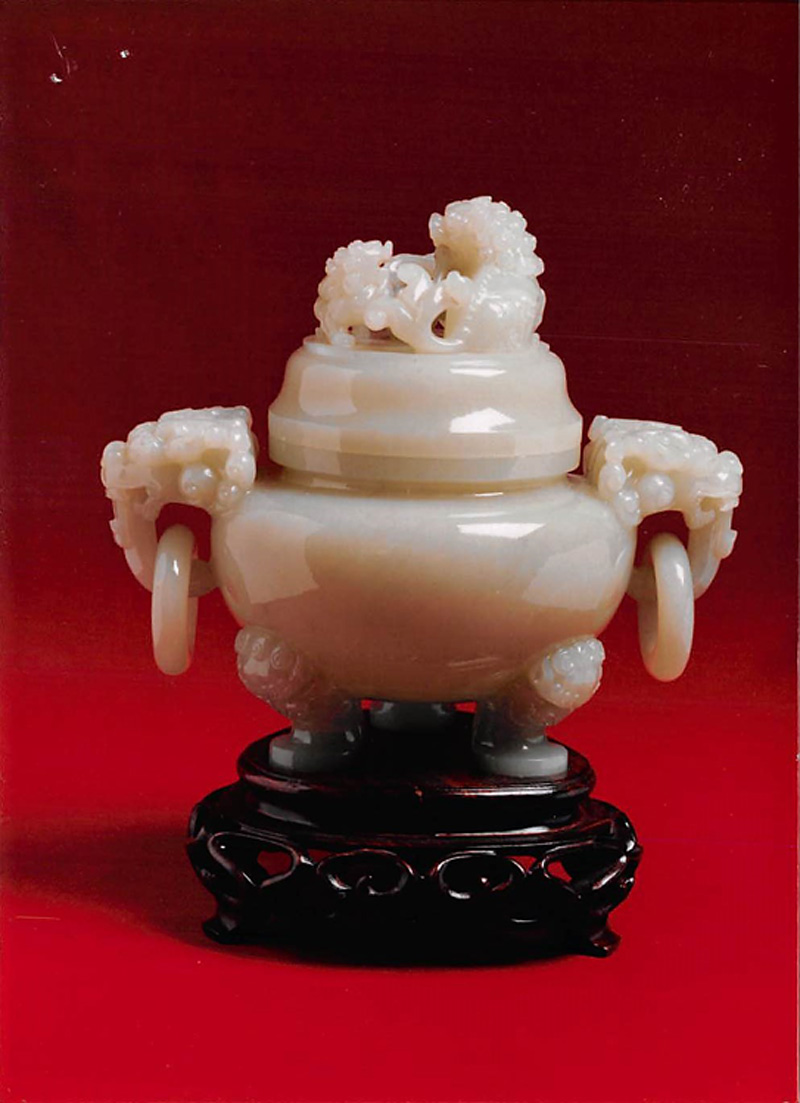 Chinese Celadon Jade Covered Tripod Censer - Image 5 of 5