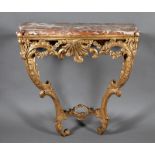 Louis XV Carved Giltwood Console Table