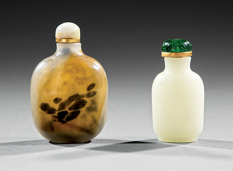 Two Chinese Glass Snuff Bottles