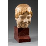 Parcel Gilt Cast Stone Bust of a Roman Youth