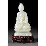 Chinese Greenish-White Jade of Bodhisattva/Buddha