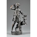 French Bronze of "Diana Chasseresse and a Stag"