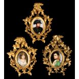 Group Napoleonic Portrait Miniatures on Porcelain