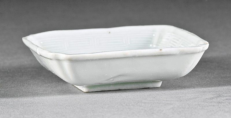 Chinese White Glazed Porcelain Square Dish - Image 2 of 3