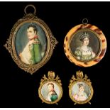 Group of Four Napoleonic Portrait Miniatures