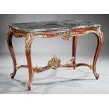 Louis XV-Style Painted, Parcel-Gilt Center Table