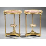 Pair of Neoclassical-Style Gilt Bronze Gueridons