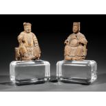 Two Chinese Wood Figures