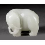 Chinese White Jade Figure of an Elephant