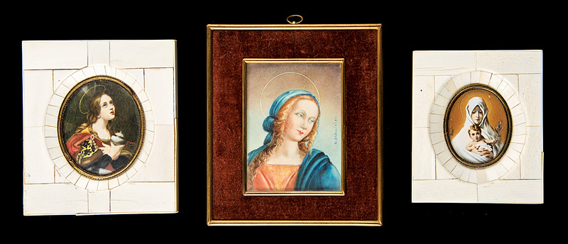 Group of Three Religious Portrait Miniatures