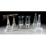 Group of Antique and Vintage Cut Glass, incl. pair of American brilliant floral shades, two-part