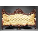 American Rococo Carved and Laminated Rosewood Sofa, c. 1850-1860, attr. to John Henry Belter, New