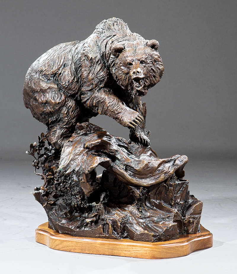 Lorenzo E. Ghiglieri (American, b. 1931), "Unconquered", 1985, bronze, signature, date, and "9/28"