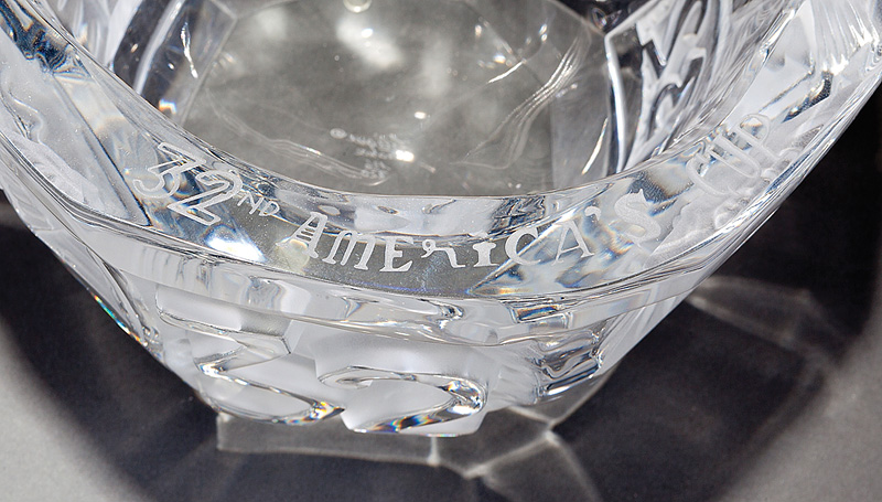 Lalique "America's 32nd Cup" Clear and Frosted Glass Center Bowl, engraved "Lalique France", - Image 3 of 4