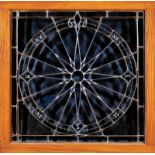 American Leaded Glass "Compass" Window, 20th c., beveled glass with fleur-de-lis at North,