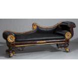 Rare American Classical Carved and Gilded Mahogany "Grecian" Sofa, c. 1825, attr. to Anthony