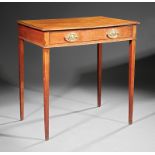 George III Mahogany Mixing Table, probably early 19th c., molded rectangular top, frieze drawer,