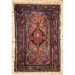 Four Small Antique Hamadan Rugs, each with stylized floral designs, 2 ft. 5 in. x 4 ft. 2 in., 2 ft.