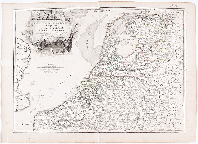 Four Antique French Maps of Holland and Belgium, incl. "Partie Septentrionale des Pays Bas...", " - Image 4 of 4