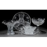 Group of American Brilliant Cut Glass, late 19th/early 20th c., incl. floral and star motif bowl, h.