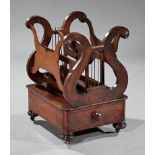 American Classical Mahogany Canterbury, c. 1820, attr. to Isaac Vose, Boston, lyre-form ends with