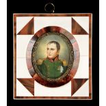 Five Portrait Miniatures of Napoleon, one signed "Gabriel" and 2 signed "Gerard", 4 bone or bone and