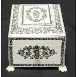 A 19th century Anglo-Indian engraved ivory pocket watch holder box, finely decorated with bands of