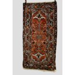 Attractive Heriz rug, north west Persia, mid-20th century, 6ft. 2in. x 3ft. 2in. 1.86m. x 0.97m.