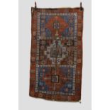 Yuruk rug of panelled design, east Anatiolia, circa 1870, 6ft. 1in. x 3ft. 6in. 1.86m. x 1.07m.