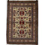 Erivan ivory field rug of Perepedil design with kufic border, central Caucasus, mid-20th century,