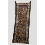 Moghan long rug of compartmented Memling gul design, south east Caucasus, late 19th/early 20th