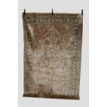 Fine silk Qum prayer carpet, south central Persia, mid-20th century, 9ft. 1in. x 6ft. 1in. 2.77m.