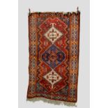 Neiriz rug, Fars, south west Persia, circa 1930s, 7ft. 6in. x 4ft. 4in. 2.29m. x 1.32m. Slight