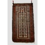 Baluchi ivory field prayer rug, Khorasan, north east Persia, early 20th century, 4ft. 9in. x 2ft.