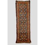 Good Kurdish runner of exceptional colour, north west Persia, late 19th century, 10ft. x 3ft. 2in.