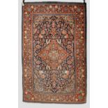 Kashan rug, west Persia, about 1930s-40s, 6ft. 11in. x 4ft. 6in. 2.11m. x 1.37m. Very slight wear in