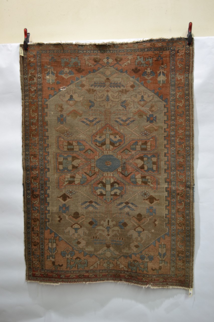 Mushkabad rug, Khorasan area, north east Persia, circa 1920s, 4ft. 8in. x 3ft. 8in. 1.42m. x 1. - Image 5 of 9