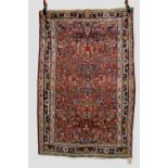 Jozan rug, north west Persia, second half 20th century, 5ft. 2in. x 3ft. 4in. 1.58m. x 1.02m. Slight