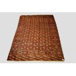 Tekke Turkmen 5 x 14 gul main carpet, Turkmenistan, circa 1920s, 10ft. 1in. x 6ft. 10in. Overall