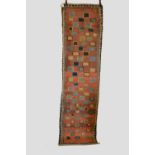 Fars gabbeh runner, south west Persia, last quarter 20th century, 9ft. 3in. x 2ft. 6in. 2.82m. x 0.