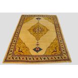 Handsome Tabriz yellow field carpet, north west Persia, mid-20th century, 13ft. 8in. x 10ft. 2in.