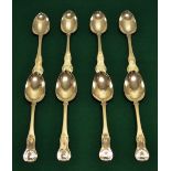 A set of eight early Victorian Scottish Provincial silver table spoons, single struck kings