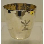 An early nineteenth century North American Federal silver beaker, engraved a spreadeagle crest and i